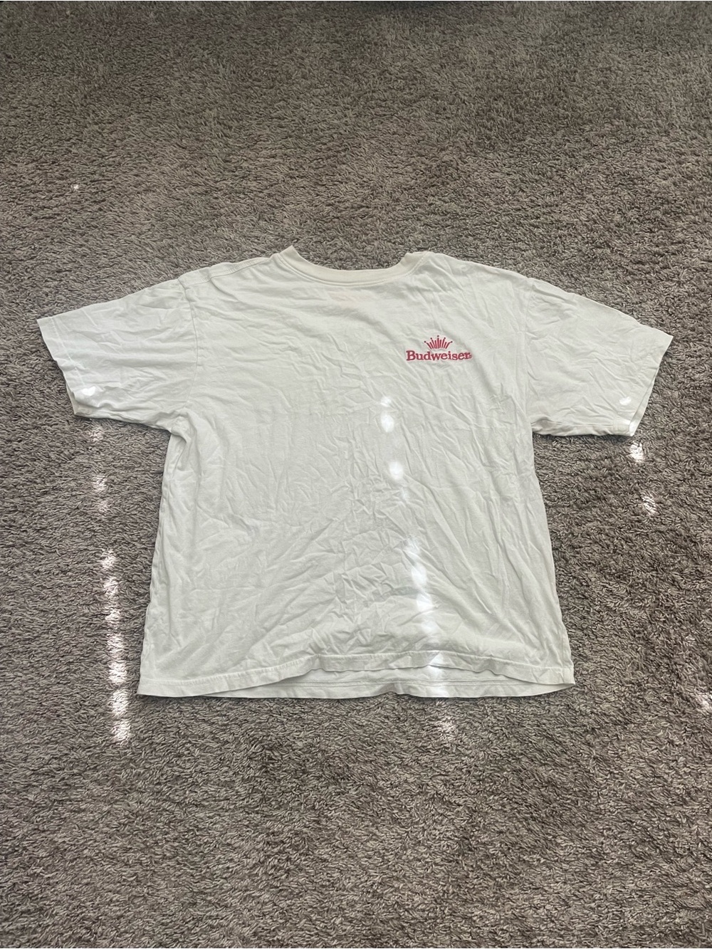 PacSun White Short Sleeve Tee with Small Red Logo